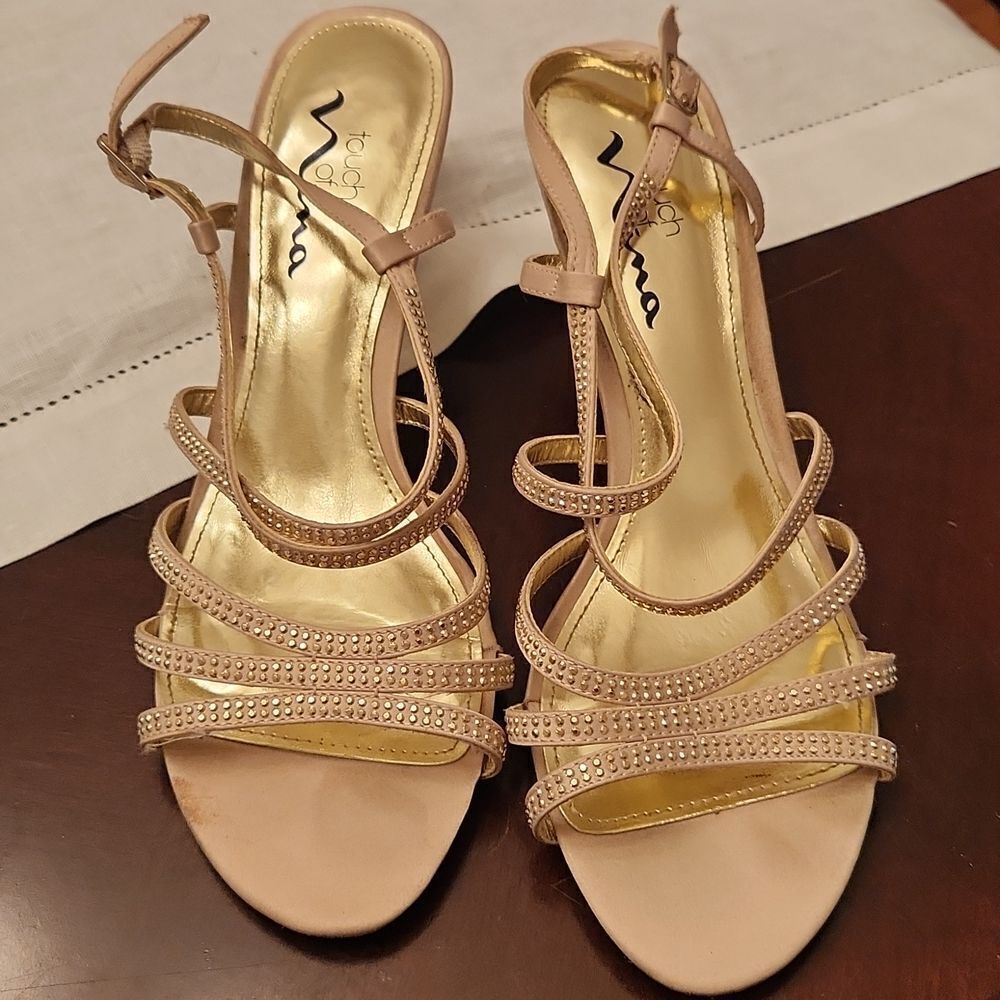Touch of Nina Gold Strappy Sandals